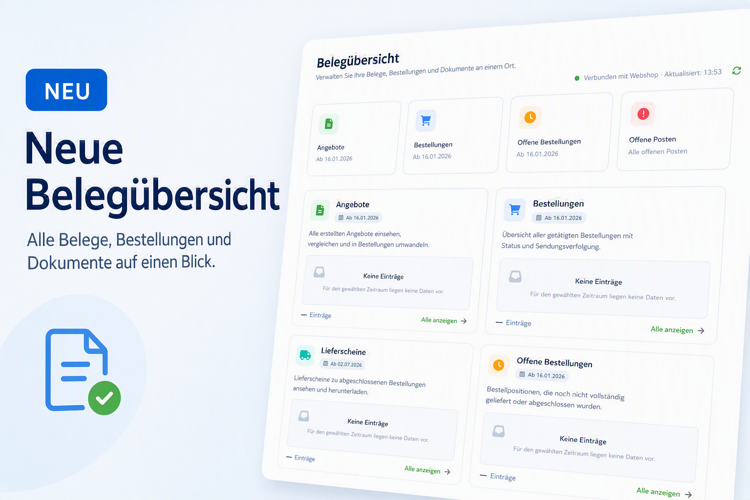 Beleguebersicht